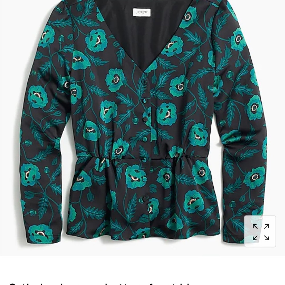 NWOT J. Crew Satin Button Front Blouse